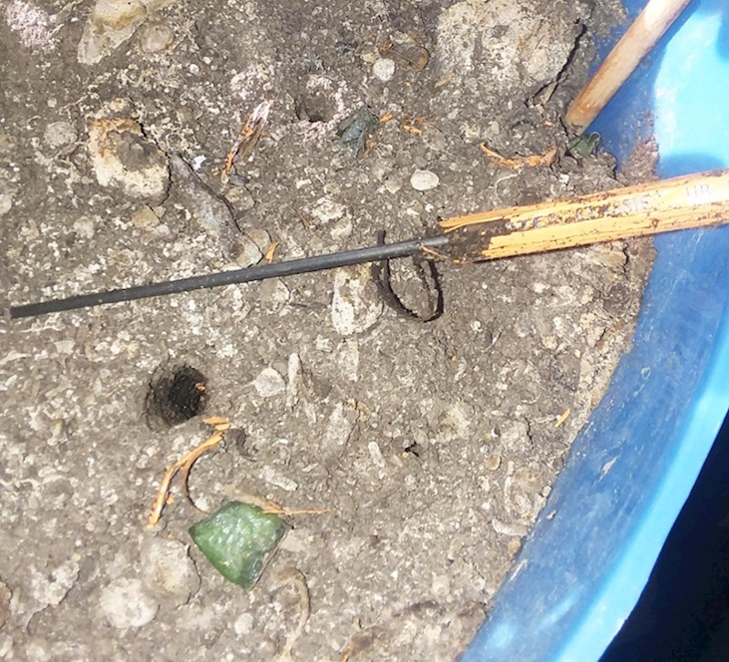 Olovka zabodena u zemlju godinu dana, ostao je samo grafit