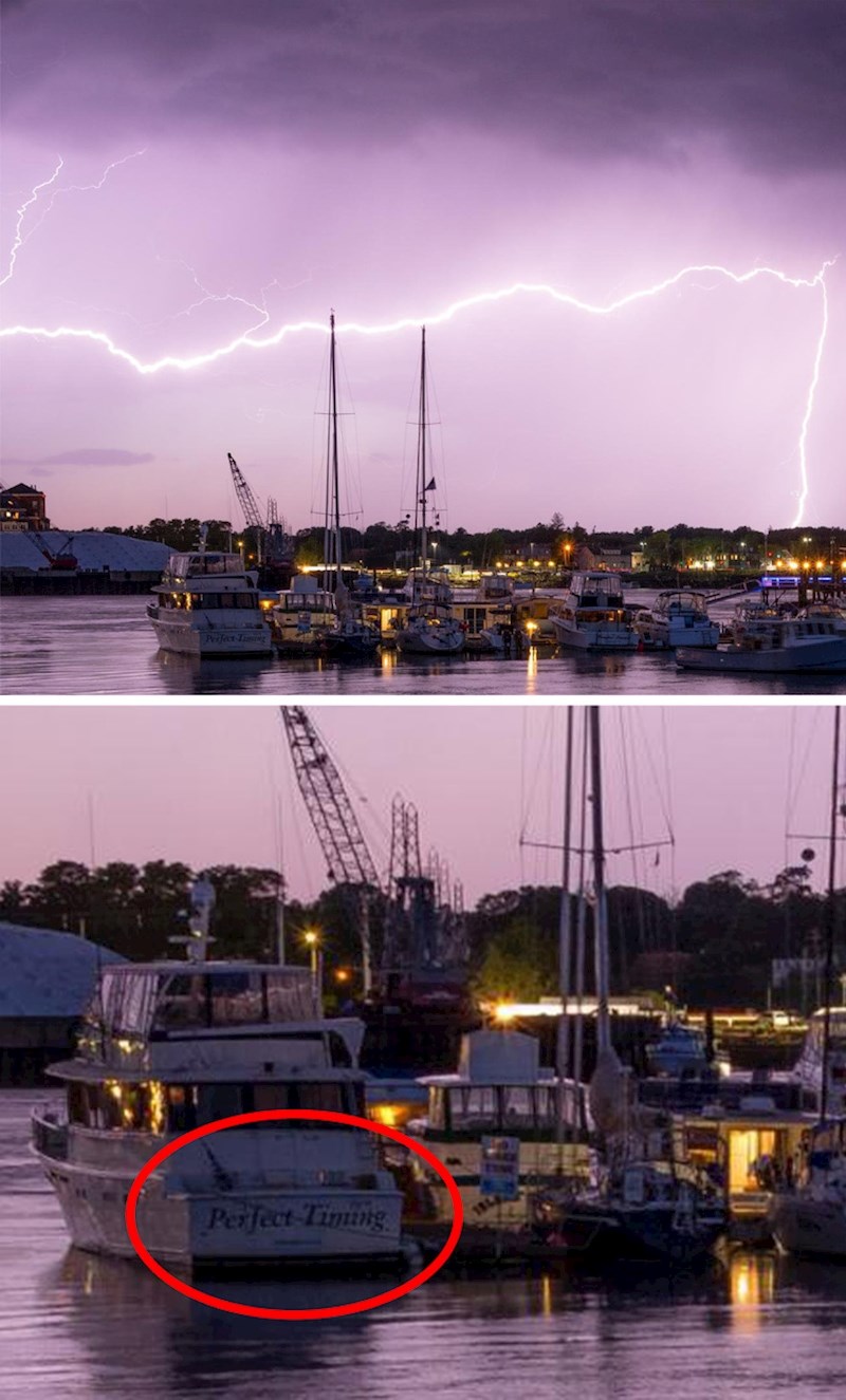 Čekao je munju kako bi ju slikao i uspio ju je uslikati iznad broda imena "Perfect Timing"