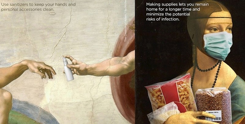 Umjetnost u doba korone - 9 poznatih umjetničkih djela prilagođenih trenutnoj situaciji