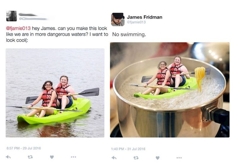 Možeš li napraviti da izgleda kao da smo u nekim opasnim vodama?"