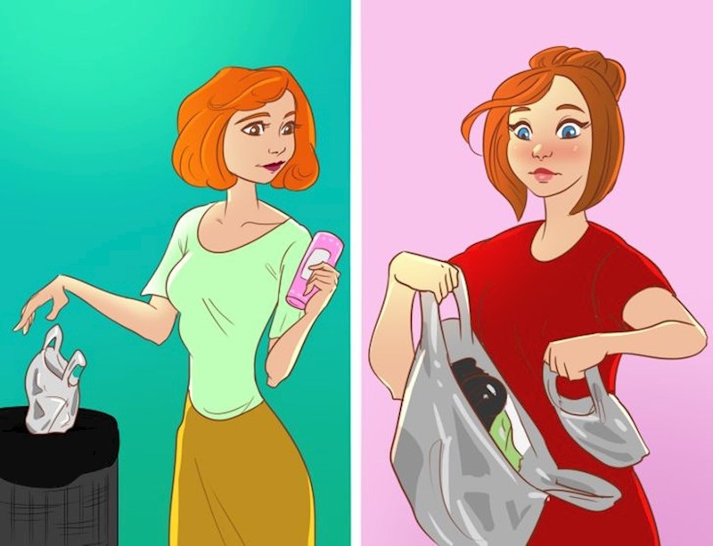 Ljudi koji skupljaju plastične vrećice i oni koji ih bacaju...