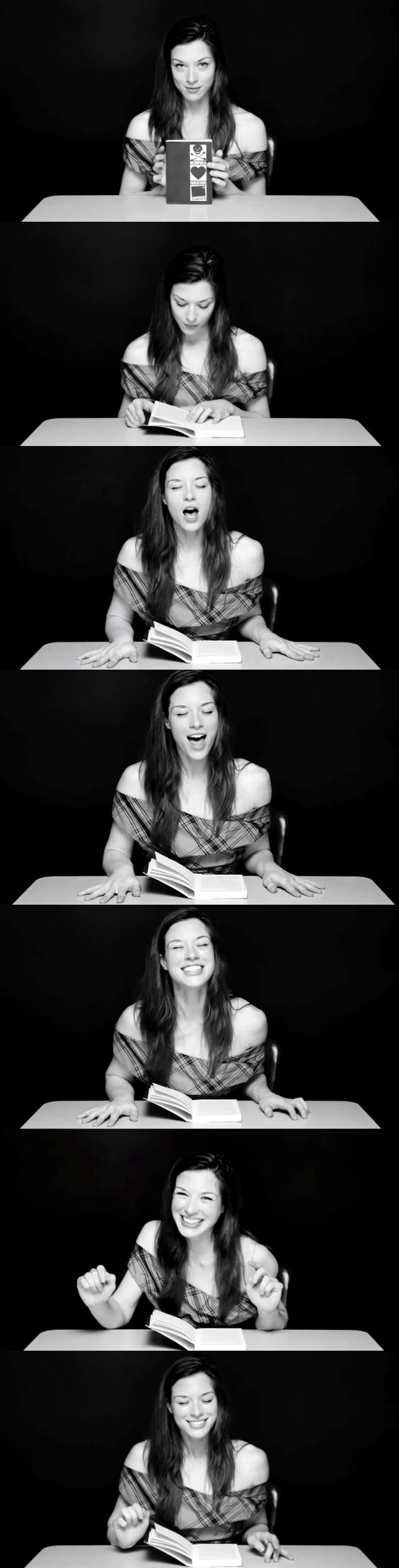 Svršava čitajući knjigu ...