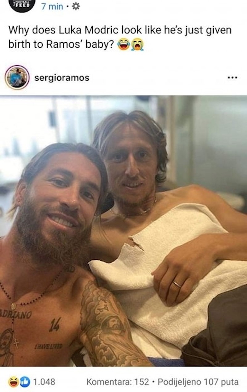 Zašto Modrić na ovoj slici izgleda kao da je upravo rodio Ramosovo dijete?