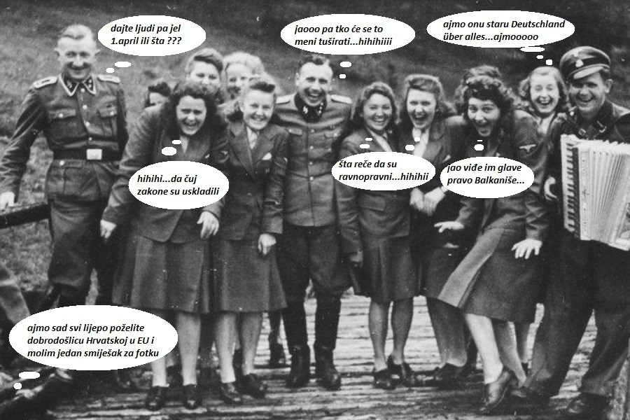 trenutak veselja izazvan ulaskom Hrvatske u EU