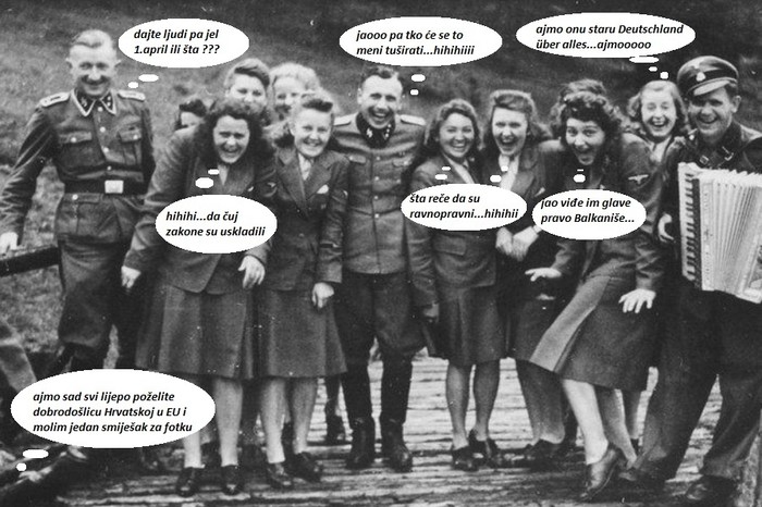trenutak veselja izazvan ulaskom Hrvatske u EU