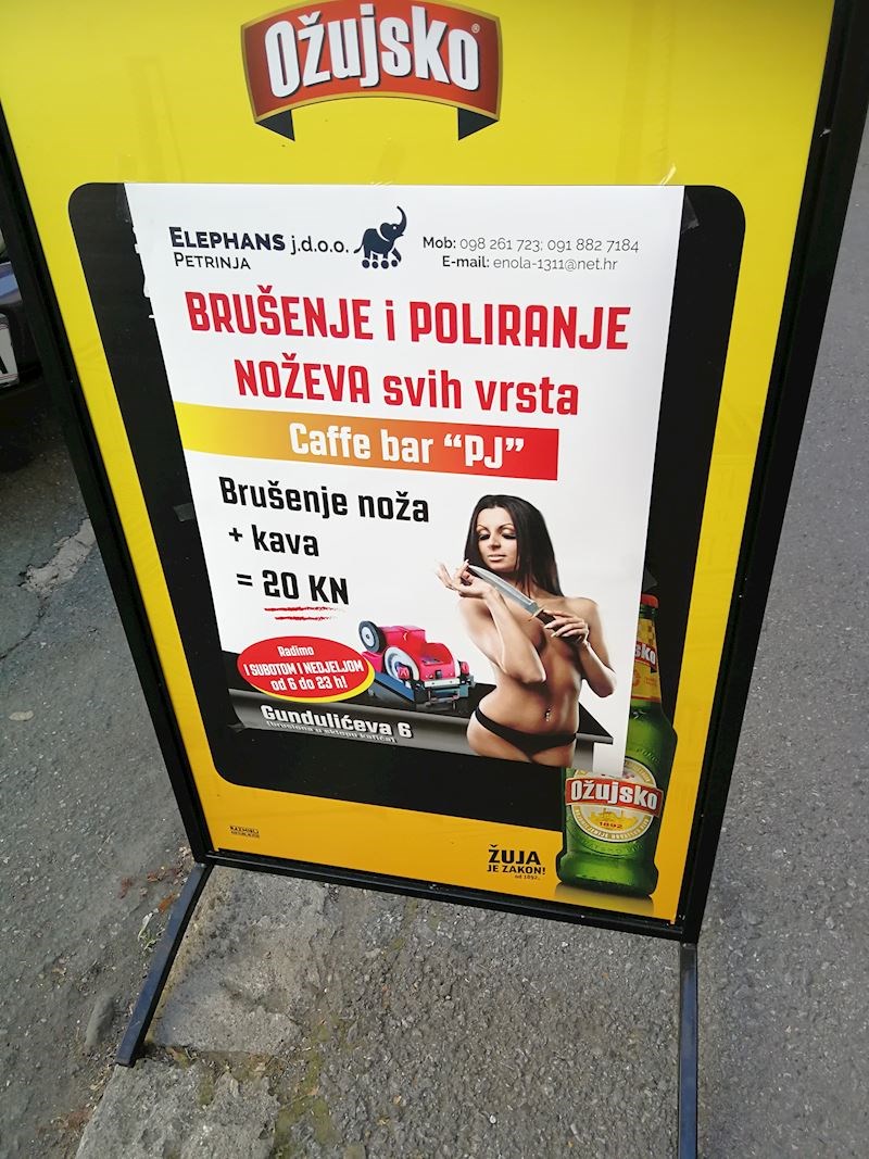 Neobična akcija, kava+brušenje noževa