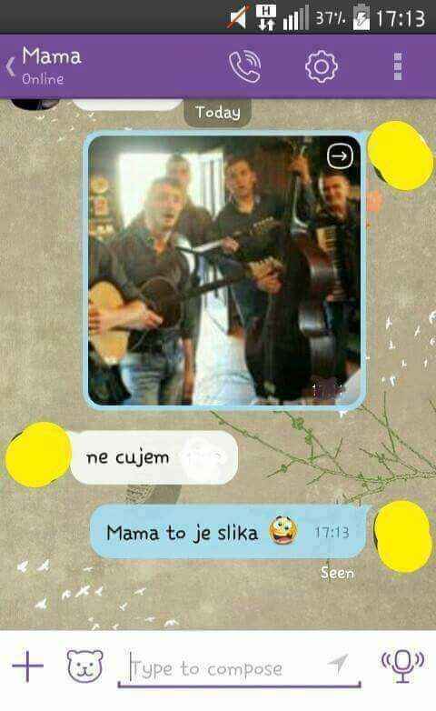 Sin je mami poslao sliku tamburaša, nasmijao ga je njen zbunjeni odgovor