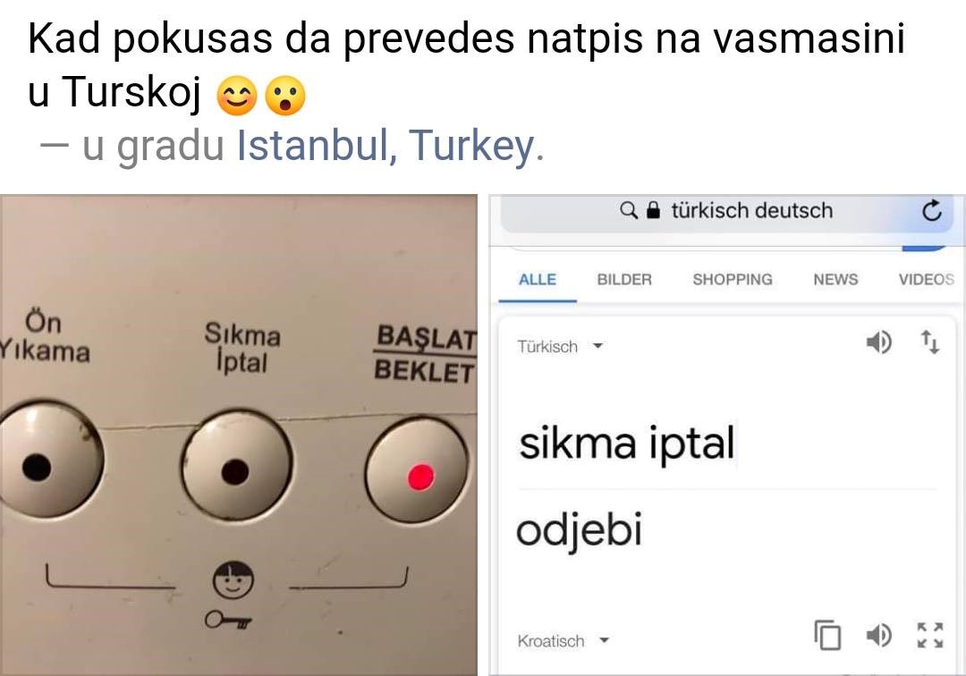 Čovjek pokušao saznati što znači natpis na turskoj perilici rublja, prijevod ga je negativno iznenadio