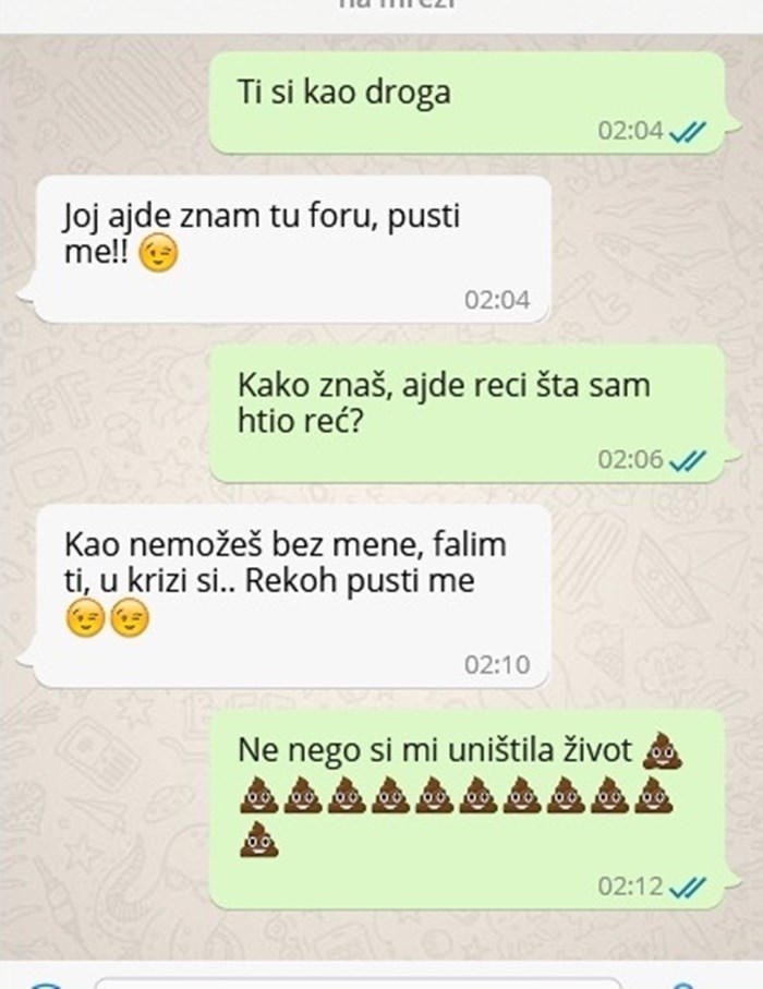 Bivšoj je napisao poruku koju je potpuno krivo shvatila, nije više odgovarala nakon što joj je sve objasnio