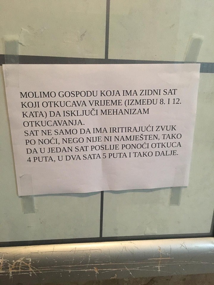 Čovjek se obratio glasnom susjedu, usput mu je poručio da nešto u njegovom stanu nije u redu