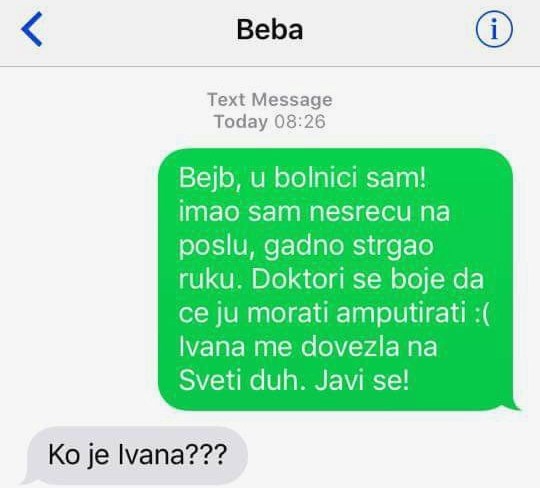 Muž joj se javio iz bolnice s lošim vijestima, no ženu je mučilo nešto sasvim drugo