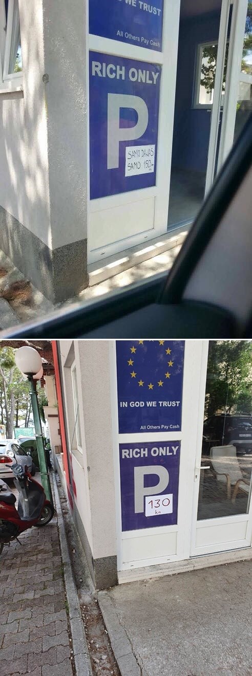 Netko u Tučepima nudi parking samo za bogate, evo što piše na ulazu