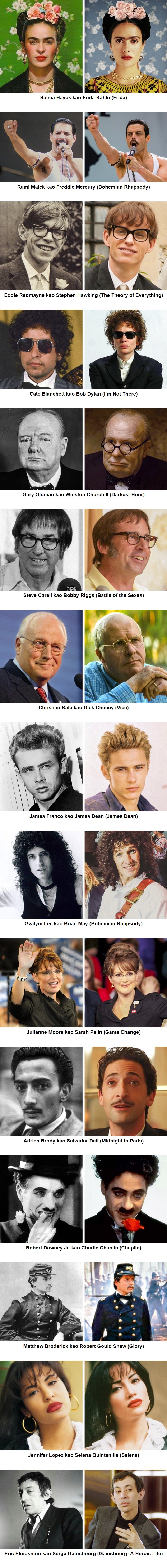 Ovih 15 glumaca savršeno je odglumilo poznate osobe, njihove sličnosti su iznenađujuće