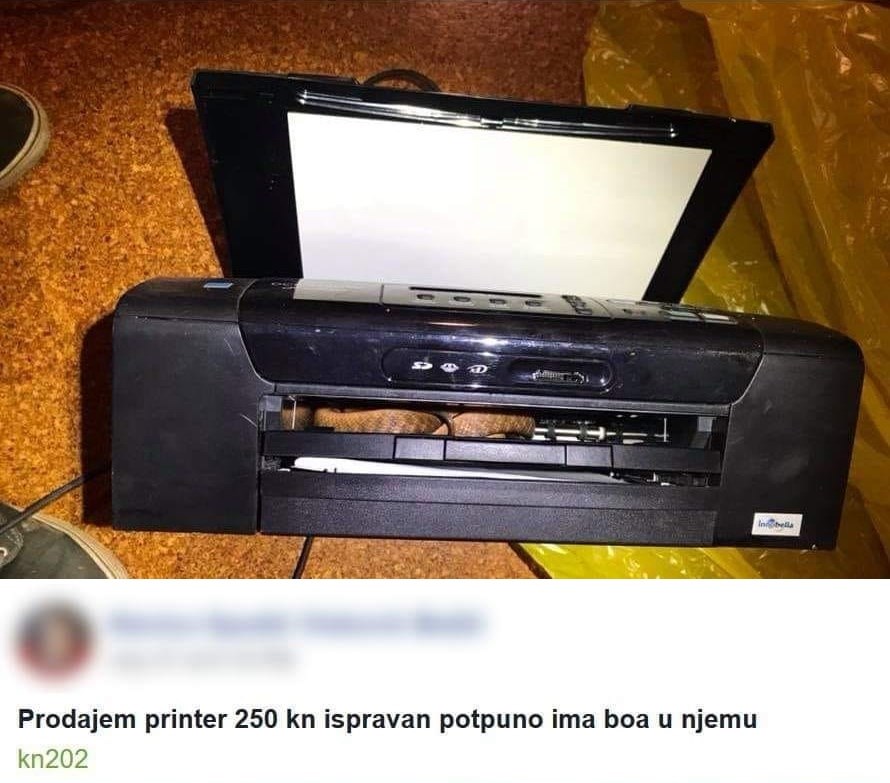 Netko pokušava prodati ispravan printer, no zbog jedne stvari ga sigurno nećete htjeti kupiti
