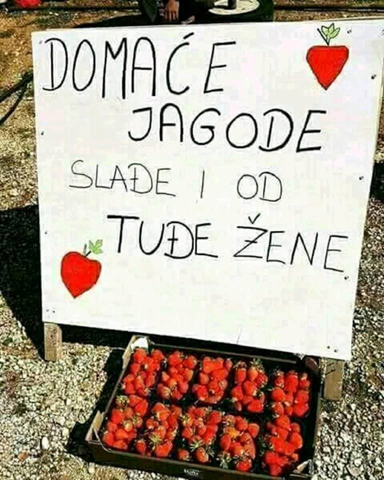 Dobra reklama pola je uspjeha, to zna i ovaj prodavač jagoda koji se sjetio odlične usporedbe