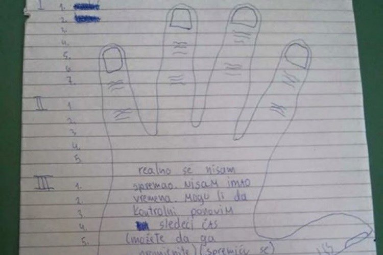 Dječak nije učio pa je na testu ostavio iskrenu poruku, je li profesorica ispravno postupila?