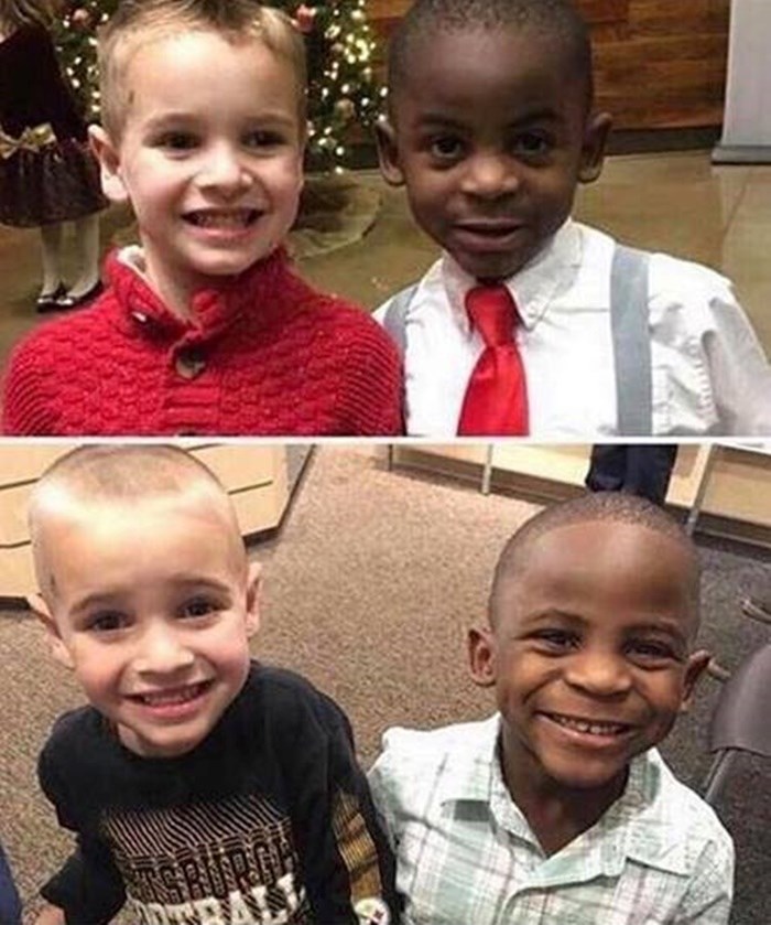 Ove dvije slike dokazuju da su djeca bolja od nas odraslih. Pogledajte zbog čega se dječak htio ošišati