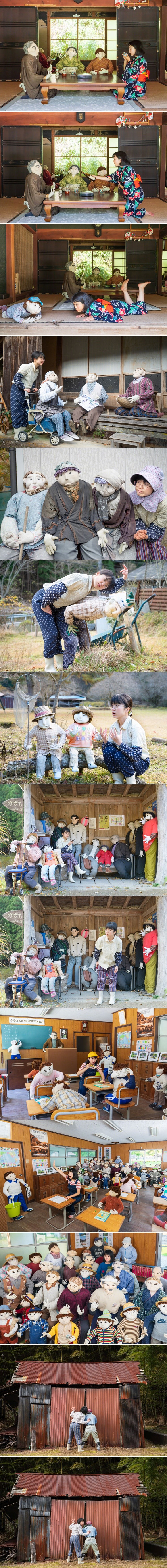 Japanka se izgubila u selu u kojem živi više strašila nego ljudi, napravila je seriju čudnih fotografija