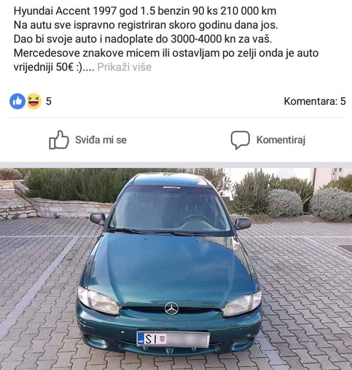 Na prvi pogled izgleda kao običan oglas za prodaju auta, no primijetit ćete nešto na slici