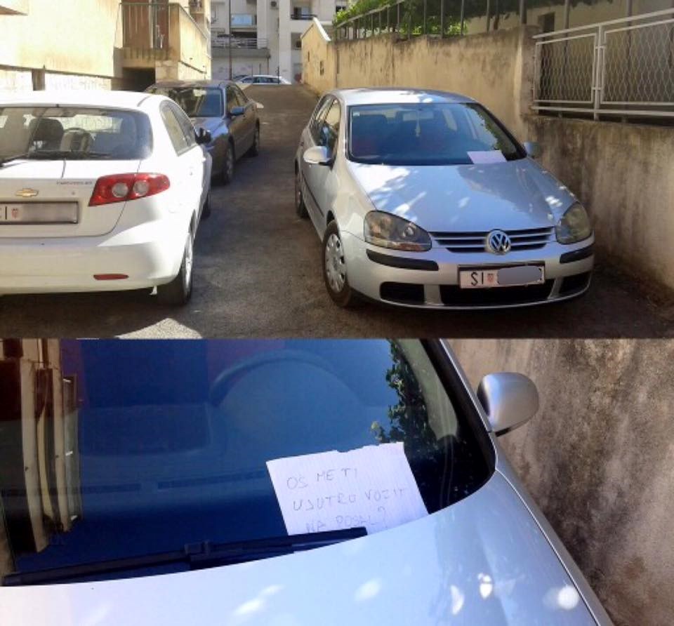 Netko je blokirao put u uskoj ulici, na autu ga je dočekalo pitanje jednog od susjeda