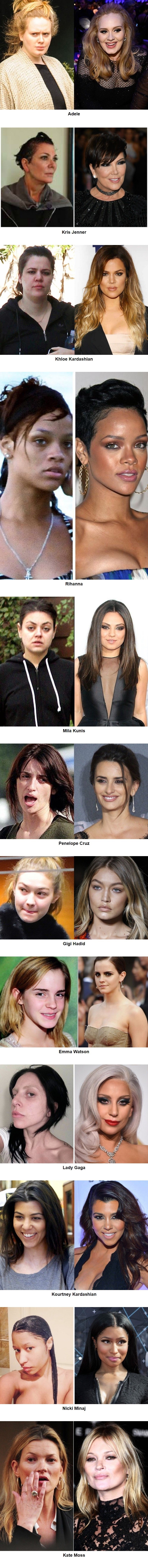 Možda ćete se razočarati kada vidite kako poznate osobe izgledaju bez šminke