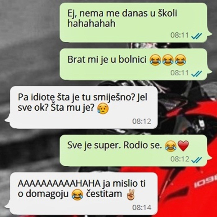 Počeo se smijati kad je rekao da mu je brat u bolnici, a onda je otkrio što se dogodilo