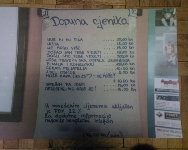 Konobarica je u kafiću postavila svoju dopunu cjenika nakon koje su se gosti počeli drugačije ponašati