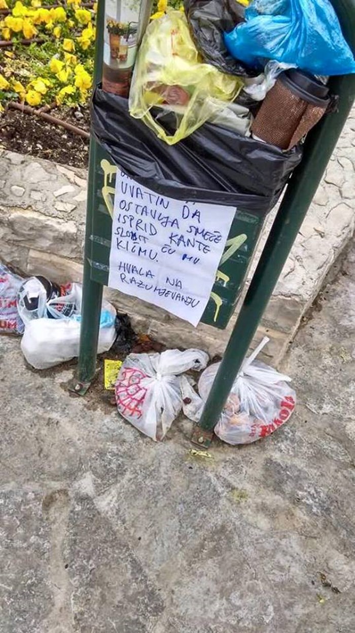 Netko je ostavio poruku na kanti za smeće, no njegovu prijetnju nitko nije shvatio ozbiljno