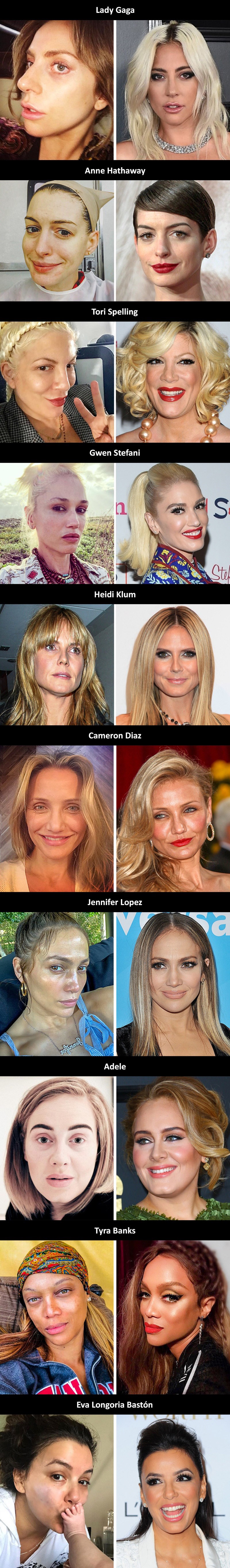 Slike poznatih žena koje dokazuju da šminka ponekad može učiniti prava čuda