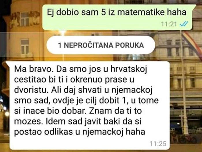 Sin se pohvalio tati da je konačno dobio 5 iz matematike, no tatu to iz jednog razloga ipak nije oduševilo