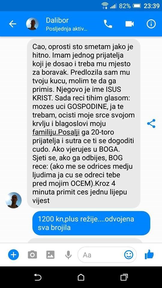 Javio joj se prijatelj s lančanom porukom o Isusu pa dobio neočekivan odgovor