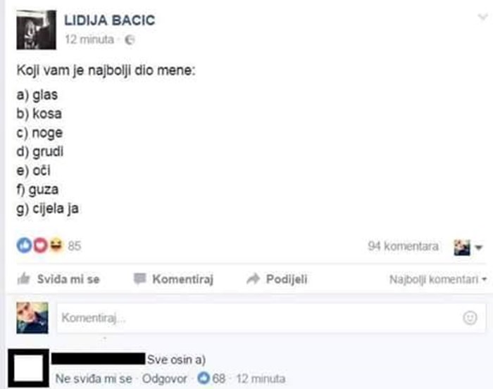 Lidija Bačić je tražila mišljenje svojih obožavatelja pa dobila odgovor koji nikako nije očekivala