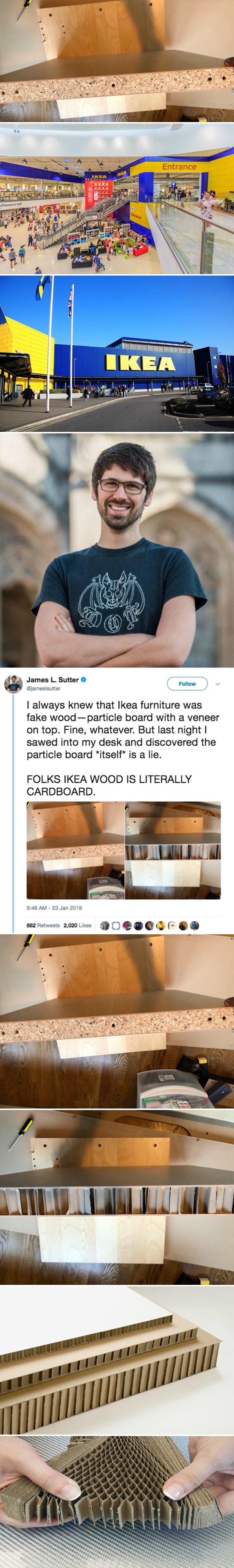 Nakon što je počeo piliti daske, kupac je otkrio što se zapravo nalazi u drvenom namještaju kupljenom u IKEI 