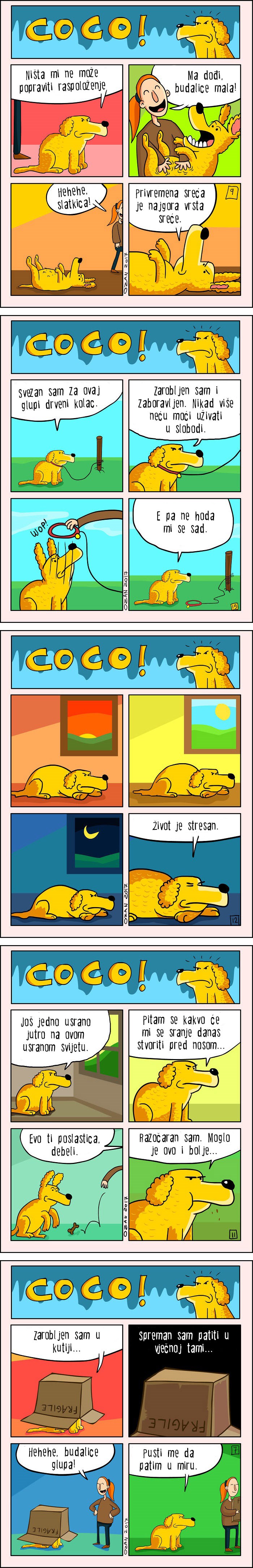Pet smiješnih stripova s pesimističnim psom Cocom koji će zabaviti i najveće mrgude