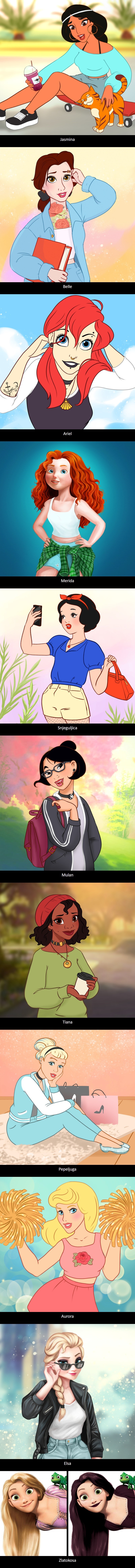 Talentirana ilustratorica je pokazala kako bi junakinje iz crtića izgledale kao današnje tinejdžerice