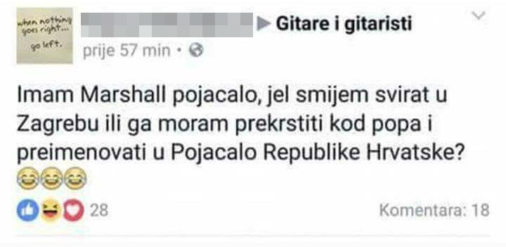 "Zabrinuti" mladi glazbenik ima pojačalo marke problematičnog imena, postavio je pitanje koje je nasmijalo ostale