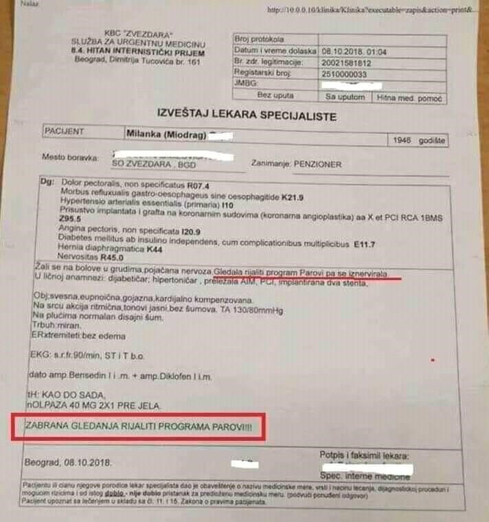 Žena iz Beograda stigla na hitnu s nevjerojatnim problemom, pogledajte što joj je doktor savjetovao