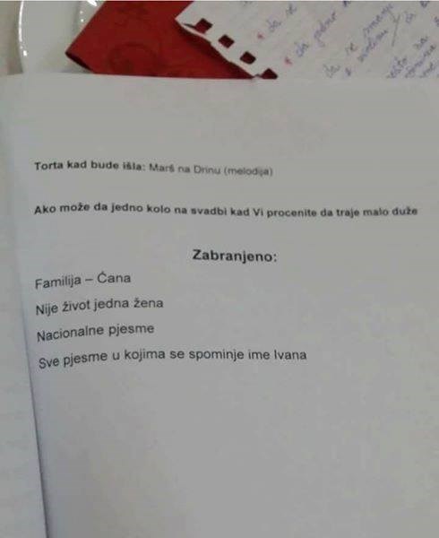 Mladi par sastavio je playlistu za svadbu, jasno su napisali što nikako ne žele slušati