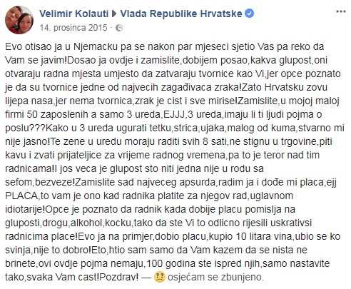 Ovo pismo hrvatskoj vladi bilo je hit prije 2 godine, evo što je iseljenik tada poručio političarima