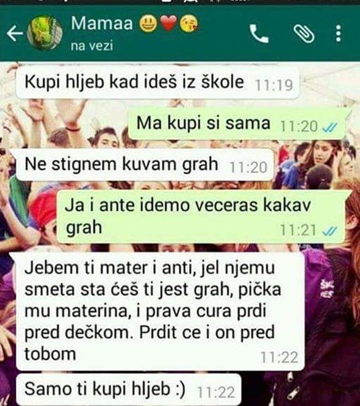 Nije htjela jesti grah zbog izlaska s dečkom, a onda joj je mama poslala poruku koju će dugo pamtiti