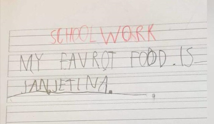 Klinjo nasmijao učiteljicu svojom zadaćom: Iako to nije znao prevesti, napisao je što mu omiljena hrana