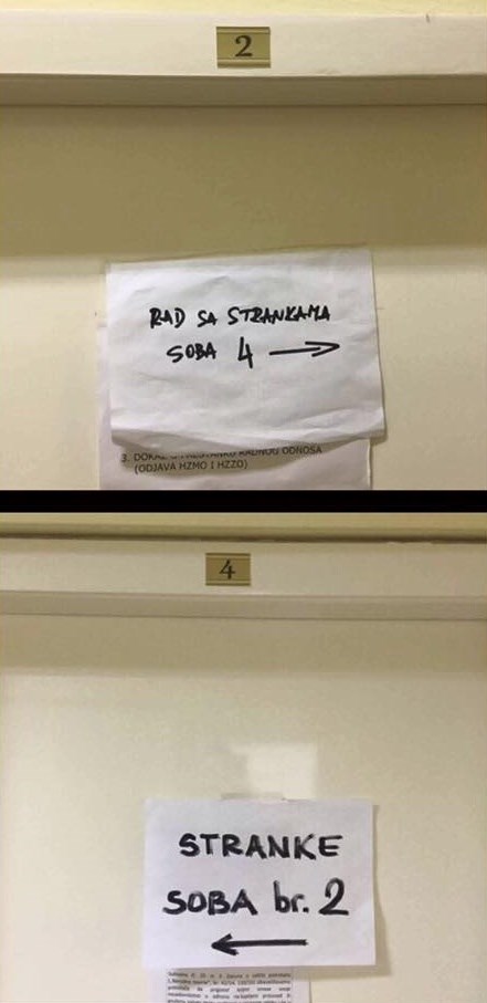 HRVATSKA BIROKRACIJA Ljudi nisu znali trebaju li se smijati ili plakati kad su ovo vidjeli na vratima