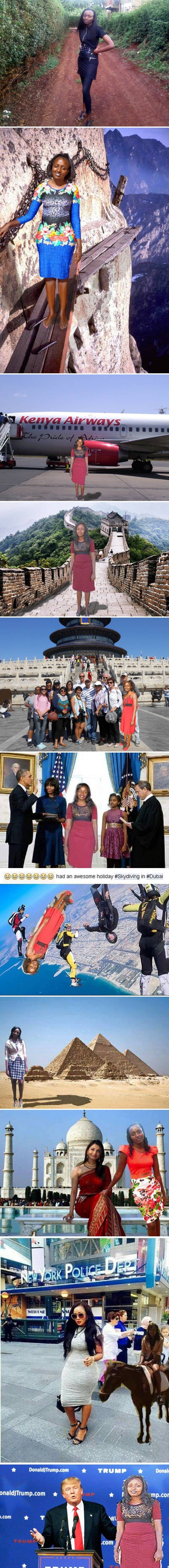 Ovoj Kenijki su katastrofalne fotomontaže omogućile da ispuni svoj san i otputuje u na drugi kraj svijeta