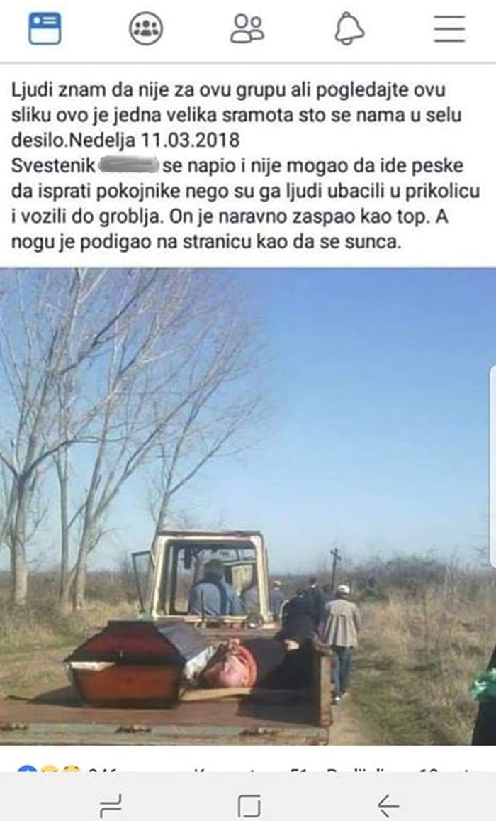 SAMO NA BALKANU Svećenik se napio, morali ga u prikolici voziti na ispraćaj pokojnika