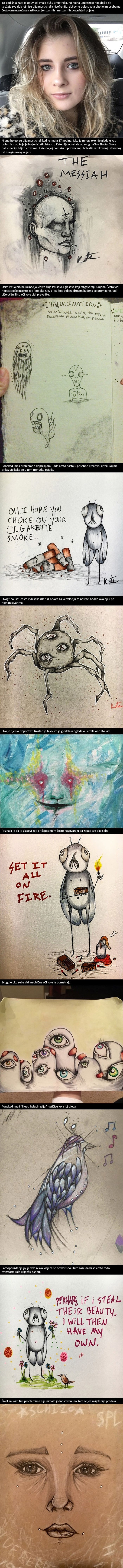 Djevojka je svojim crtežima svijetu pokazala što se događa u glavi shizofreničara