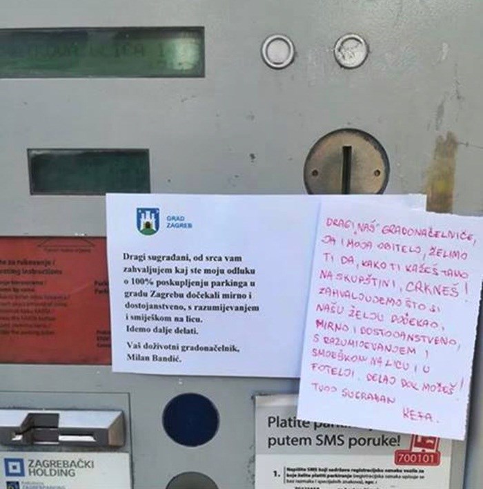 Bandićevo poskupljenje cijena parkinga je malo koga oduševilo, evo što mu je jedan građanin napisao