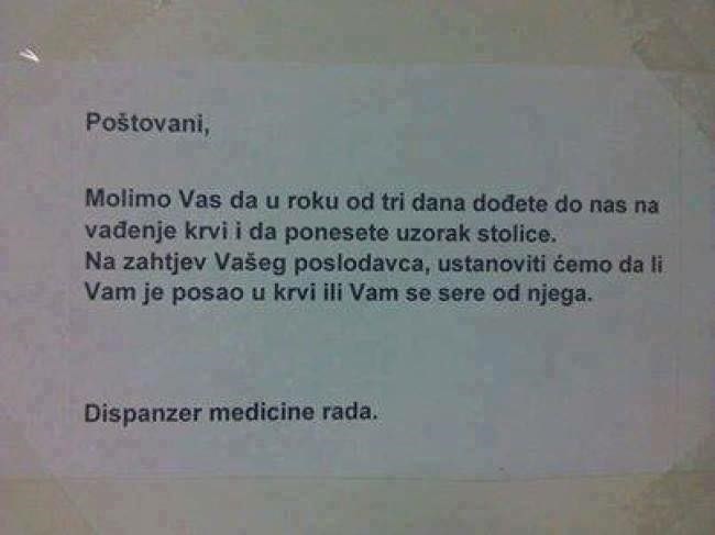 Radnika dočekao papir na vratima, nije znao je li obavijest stvarna ili se neko sprda s njim