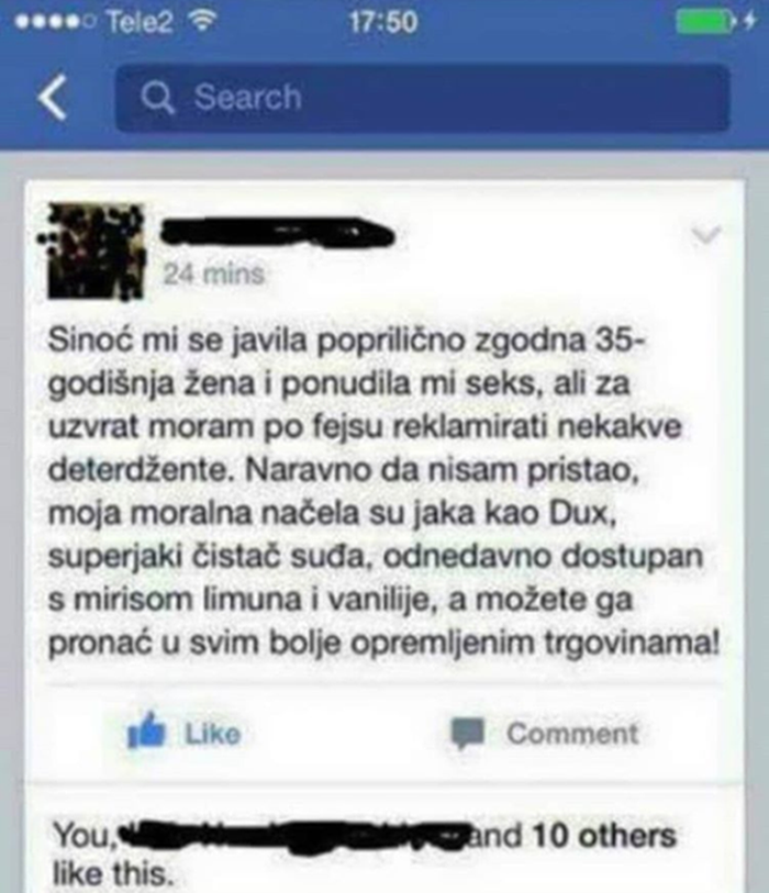Na Facebooku mu se javila zgodna žena, njenu ponudu je glatko odbio... tako bar on kaže