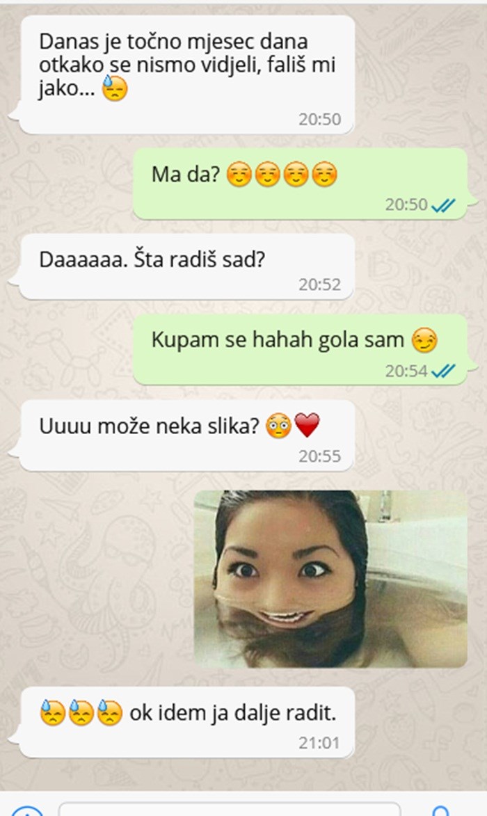 Djevojci je pisao o svojim osjećajima, no ona nije pokazala svoju romantičnu stranu kad ju je pitao za sliku