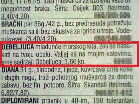 Masivna žena objavila je jedan od najbizarnijih oglasa ikad, čitatelji novina imali su što vidjeti